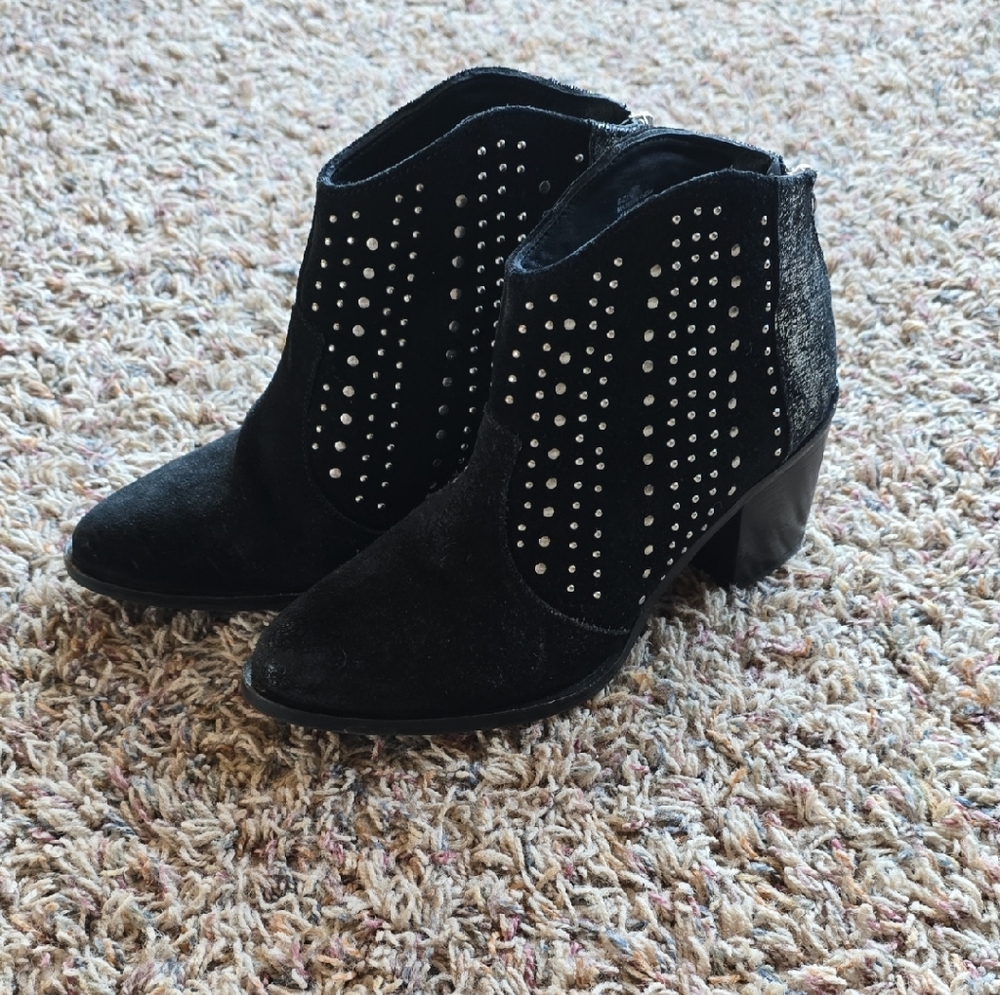Very Volatile Black Studded Ankle Booties
